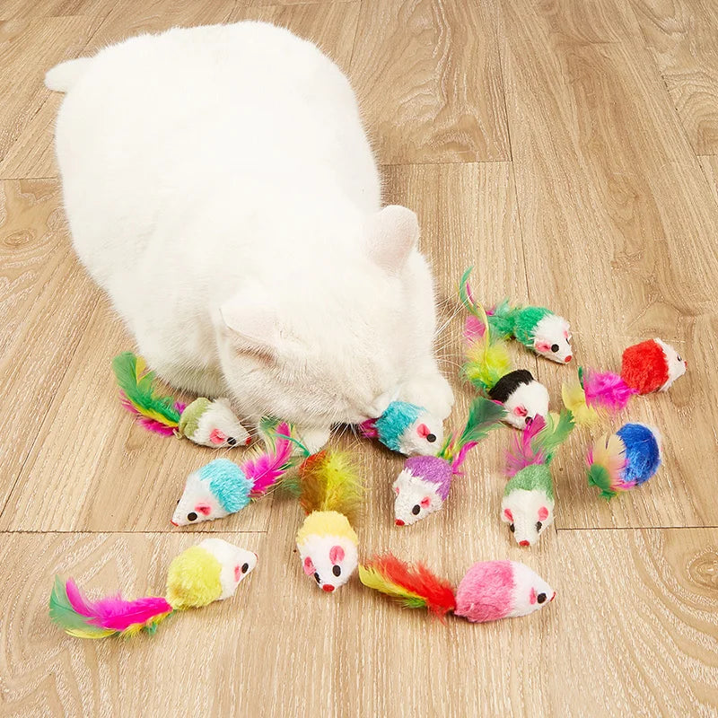 Souris en peluche à l'herbe à chat (lot de 5)