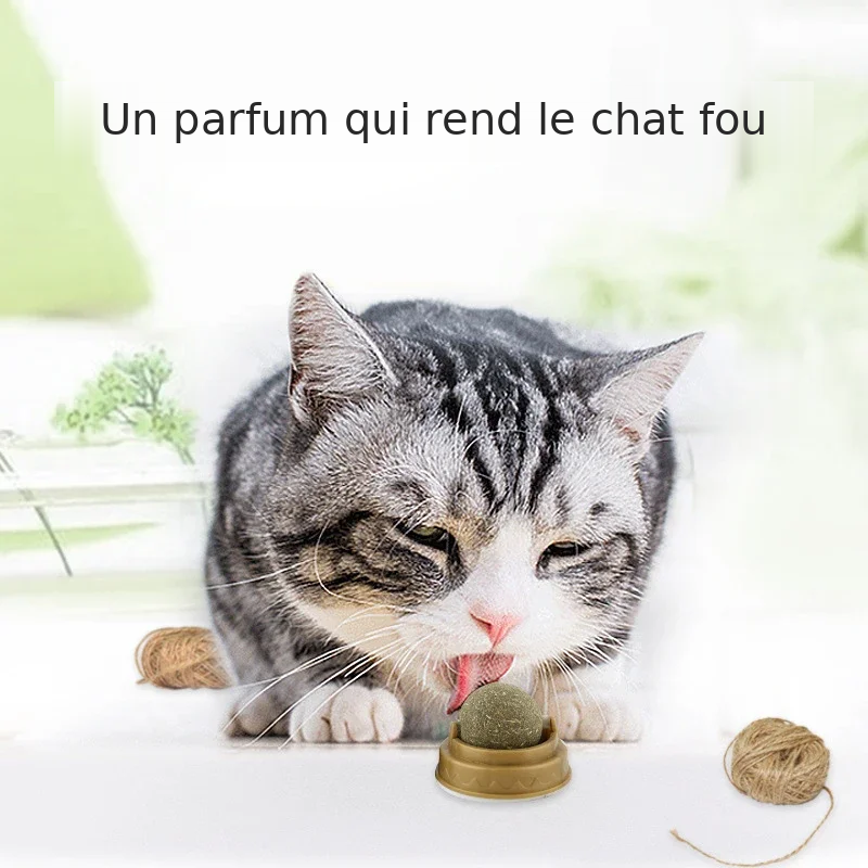 Boule d'herbe à chat murale autocollante