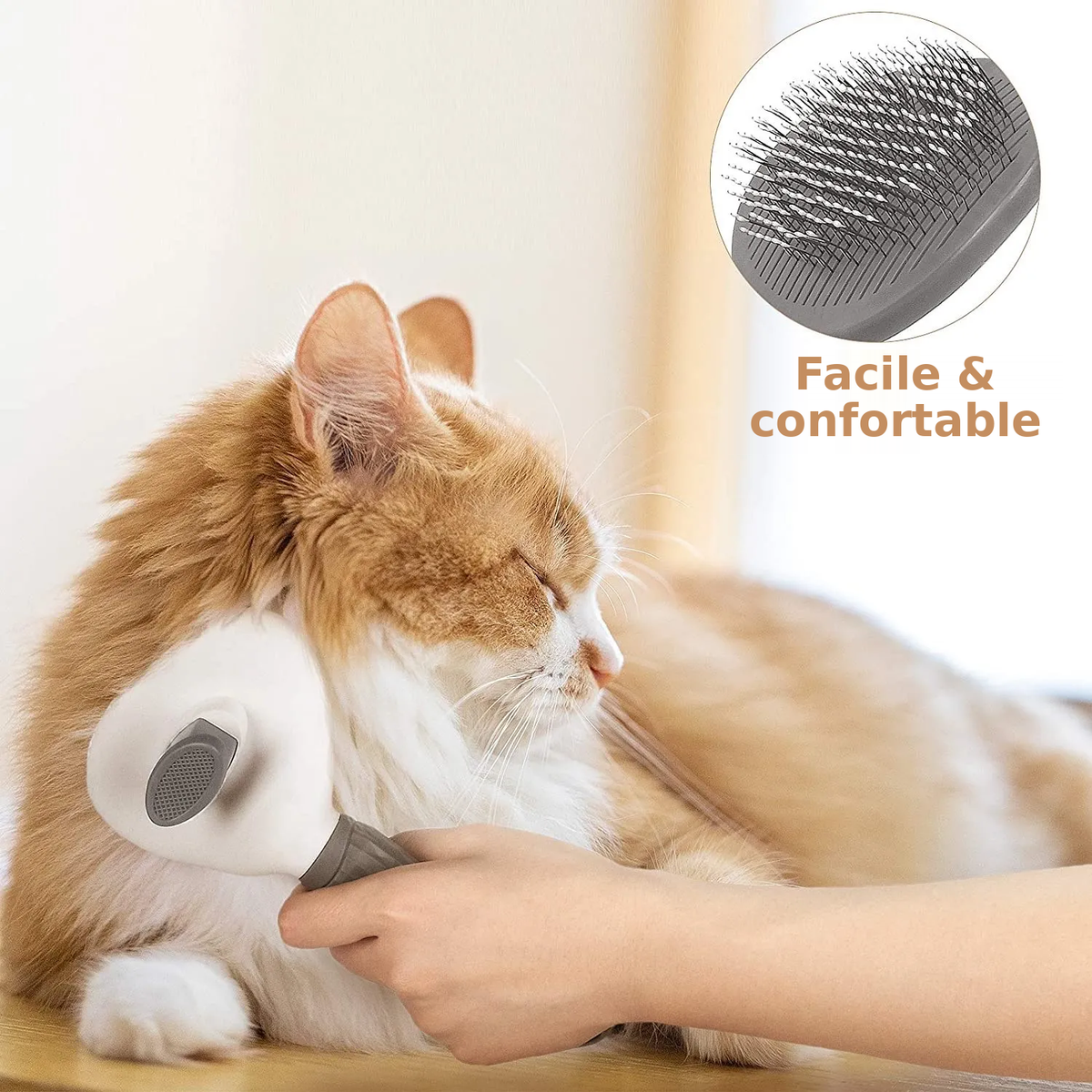 Brosse autonettoyante pour chat