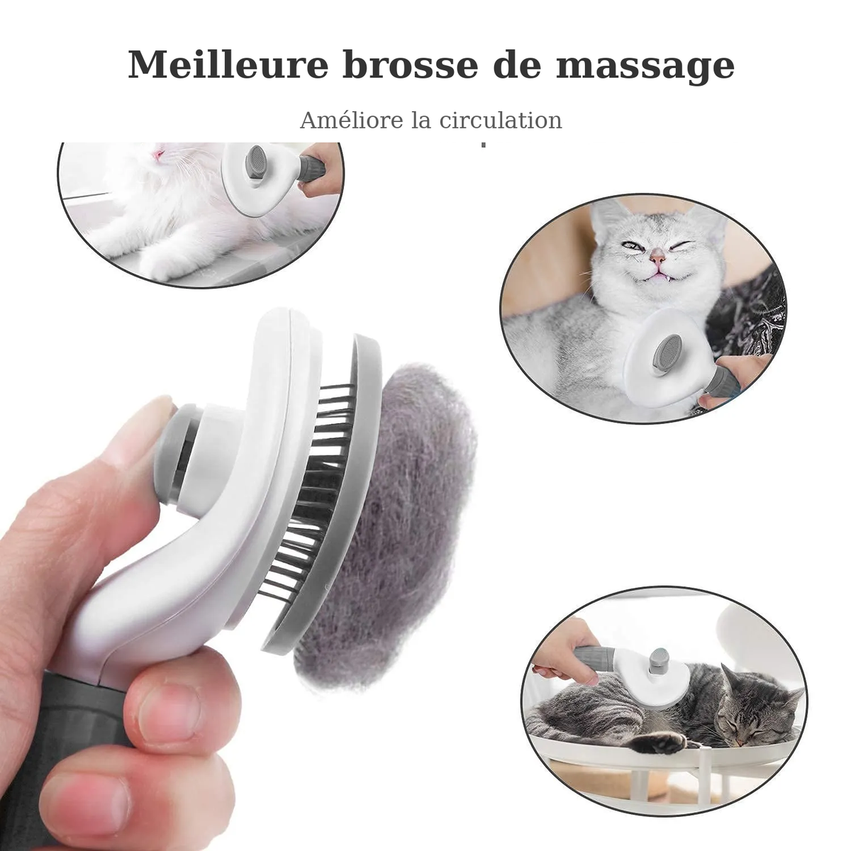 Brosse autonettoyante pour chat