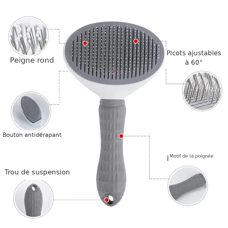 Brosse autonettoyante pour chat